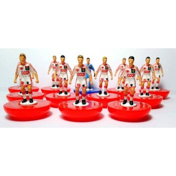 Subbuteo Andrew Table Soccer CCCP Euro 1988 away kit on classic Hasbro bases